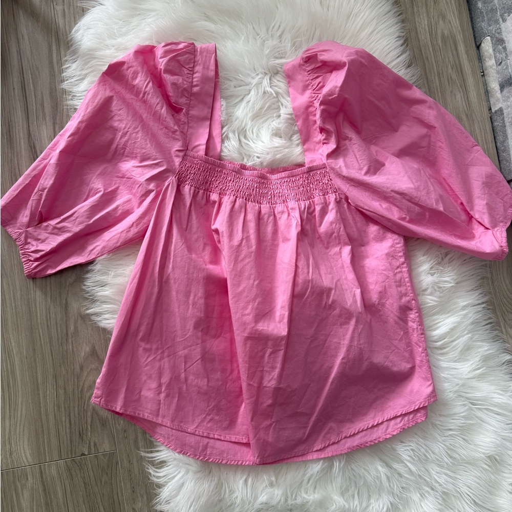 H&M Pink Smocked Blouse - Picture 2 of 3